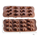 12 Cells Dinosaur Silicone Fondant Mould Cake Decorating Baking Tools Brown Y3P3