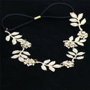 Women  Lady Metallic Leaf Flower Elastic Hair Band Headband Headwear  Z
