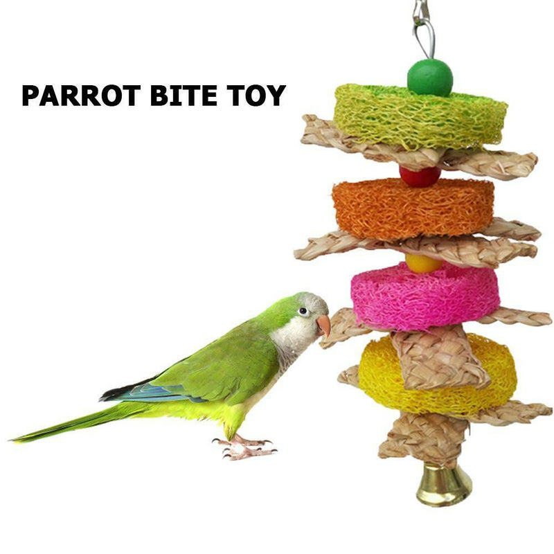 Parrot Bird Pet Hanging Swing Bird Corn Husk Chewing Bite Scratch Toys