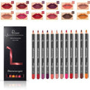 Beautiful 12 Colors Long-lasting Lip Liner Matte Lip Pencil Set Waterproof AU