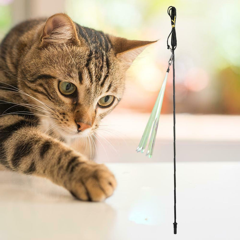 4pcs/set Cat Stick Teaser Wand Kitten Interactive Toys w/Replacement Head