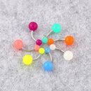 7Pcs Glowing Charm Acrylic Belly Button Navel Bar Rings Body Piercing Jewelry