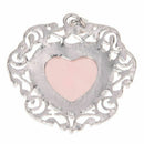 Heart Rose Quartz Pendant Bead Charm for Necklace Fashion J1P1