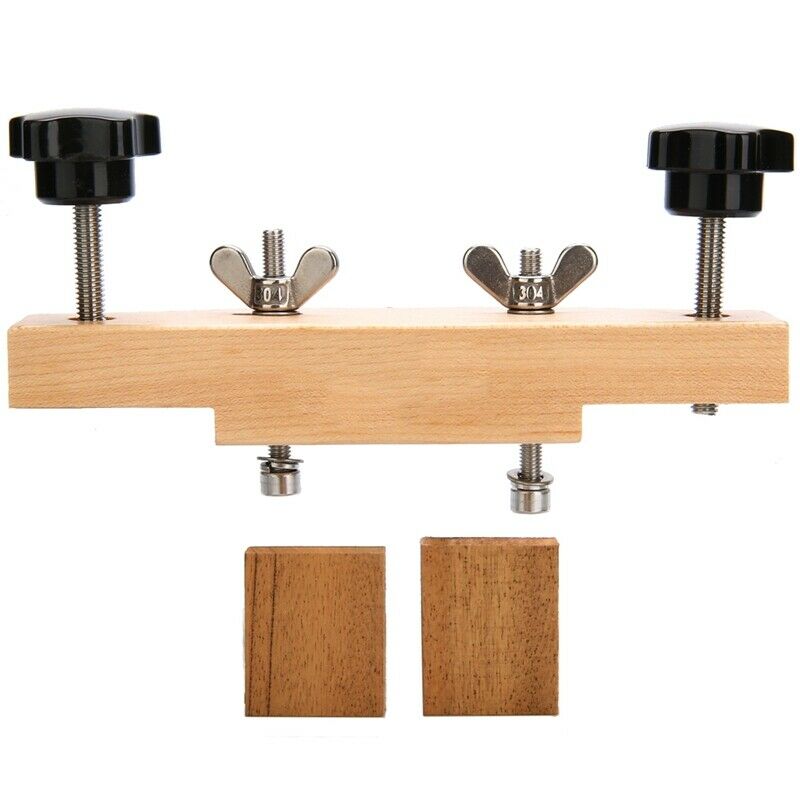 1 Set Solid Maple Stainless Steel Guitar Bridge Install Clamp Luthier Tools Y8G6