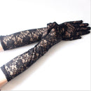 finger long black lace dance party bridal gloves