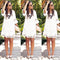 Women Dress Fashion Half Sleeve Loose Lace Dress White O-neck Women Dress P N3T8