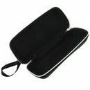 Artificial Leather Sunglasses Eyeglasses Zipper Case with Strap Black S8B8