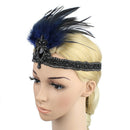 Feather Headband with Blinking Crystals for Teens Adults Wemen Navy Blue