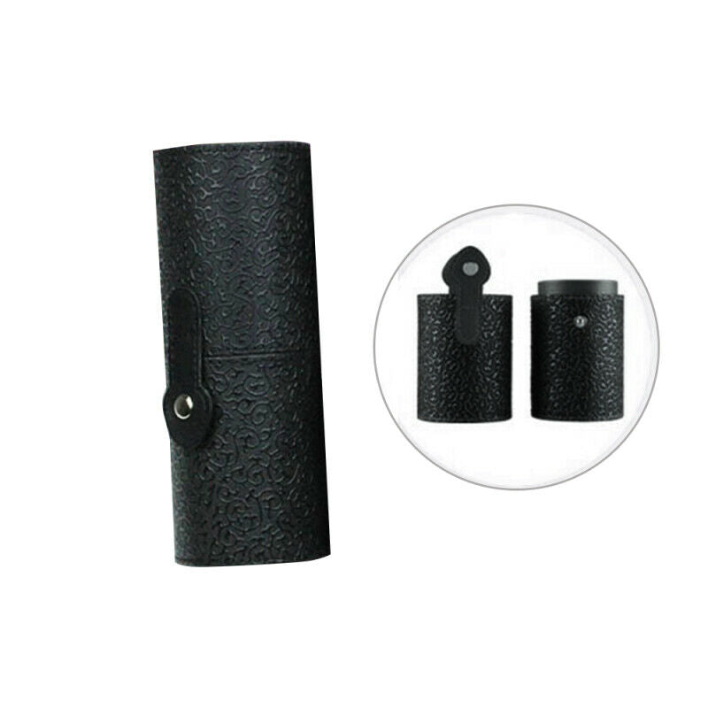 Leather Cosmetic Cup Case Makeup Brush Pen Holder Empty Storage Box Organizer