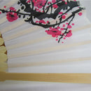 Unqiue Chinese Folding Hand Fan Japanese Cherry Blossom Design Silk Costume  BX