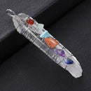 Quartz Crystal Point Healing Stone Pendulum Reiki 7 Chakra Natural Pendant Gifts