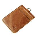 Badge Holder, Double Sided Leather ID Badge Card Holder Wallet Case