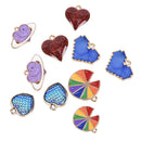 10Pcs/Set Mixed Heart Enamel Charms Metal Charms Pendant DIY Jewelry Making  FT