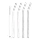 4pcs Reusable Clear Glass Water Drinking Straws and 1 Brush Party Supplies ME