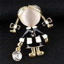 Girl Brooch Women Opal Rhinestone Crystal Brooch Pin Dress Coat Gift JewelryJR