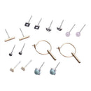 9 Pairs Natural Stone Earrings Small Ornaments Alloy Earrings Jewelry Ornaments