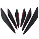 6pcs/lot Crescent moon Fit Front Bumper Lip Splitter Fins Body Spoiler Cana