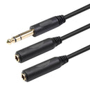 6.35 "1/4" Male Plug To Dual Female Splitter Y Audio