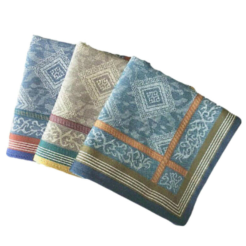3x 100% COTTON MENS HANDKERCHIEF PLAID  SQUARE HANKY CLASSIC DESIGN