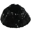 Lady Costume Stretch Sparkly Shining Sequin Beret Beanie Hat black