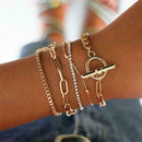 5 Pcs Women Fashion Boho Crystal Bracelets Golden Wrist Jewelry Bracelets C E9K7