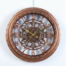 European Style Retro Creative Wall Clock Quartz Clock Round Plastic Fashion H3N3