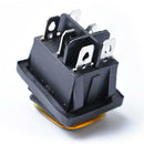 6 Pin On-Off-On Car Boat Lighted Rocker Toggle Switch Waterproof Yellow