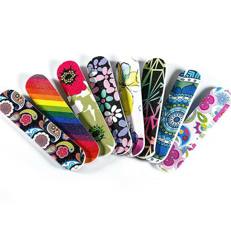 1x nail art manicure 2-side colorful sanding files block buffer tool random A Gw