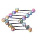 10PCS/Set Steel Colorful Barbell Tongue  Bars Rings Body Piercing Jewelry 14G TE