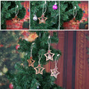 8pcs Christmas Wood Star Hanging Decor New Year Tree Home Party Ornament