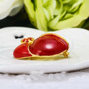 Gorgeous Red Enamel Christmas Santa Claus Hat Decoration Xmas Brooch Pins