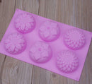 6 Cavity Flower Shaped Silicone DIY Handmade Soap Candle Cake Mold Supplies