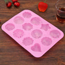 12 Shapes Silicone Mooncake Mold Handmade Soap Mould Cake Decorating Tools