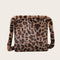 Leopard Crossbody Handbag Women Plush Retro Shoulder Messenger Bag (Brown)