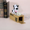 New Cute Stealing Coin Money Box Dog Piggy Bank Storage White/Black SN9F