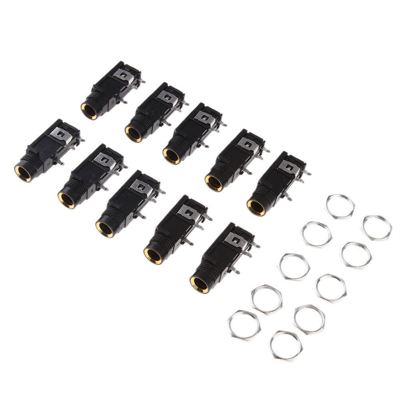 Female Jack / Jack 10Pcs 6.35mm / 6.35mm 3Pins Stereo Microphone