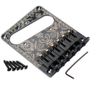 Black Print Electric Guitar Bridge Plate for Humbuckers with Screws and Wrench