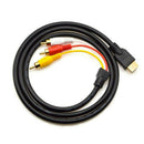 1Piece HDMI to RCA Cable, HDMI Male to 3RCA AV Composite Male M/M Connector