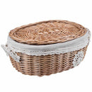 Wicker Rattan Storage Basket Large With Lid Snack Basket Home Living Room D
