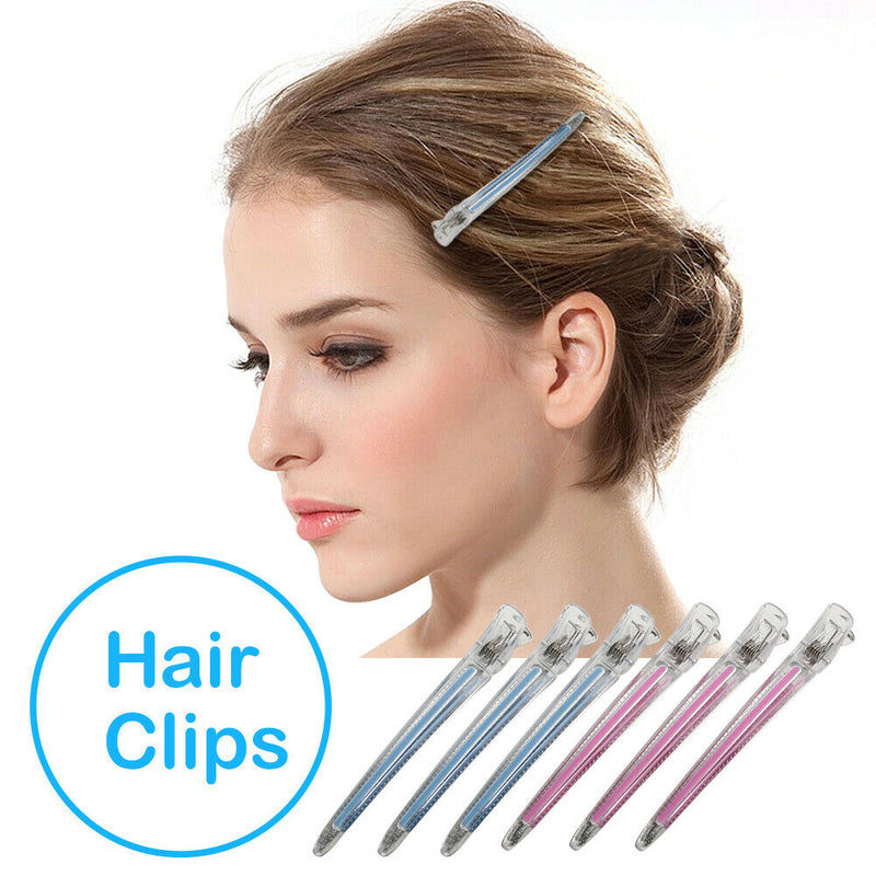 6pcs Flat Duck Mouth Hair Clips Pro Hairdressing Salon Hairpins Styling Tool