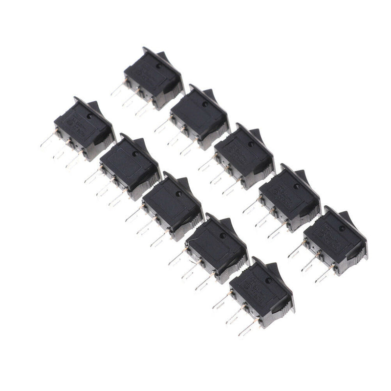 10PCS KCD11 3A/250V 3 Pin SPDT ON-OFF-ON 3 Position Snap Rocker Switch S Ew