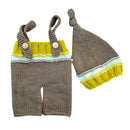 2pcs Fashion Newborn Baby Knit Cap Suspender Trousers Photo Photography Props