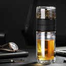 Oneisall 520ml Double Walled Glass Tea Cup with Tea Infuser Business Tea Gl N1O9