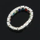 3 x Elastic Toe Ring Bridal Jewelry Single-Row Rhinestone 3mm---Multicolor N7T4