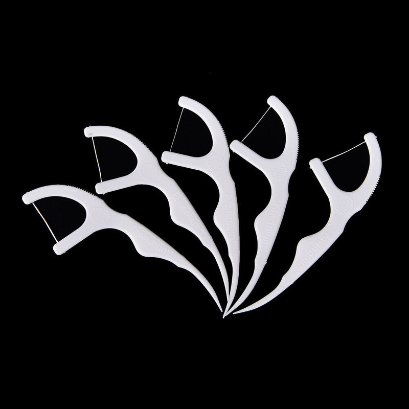 50X Individual Package Sticks Tooth Clean Picks Dental Floss Flosser Toothpic Kw