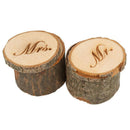 2pcs Mr & Mrs Shabby Chic Rustic Wedding Ring Pillow Holder Box Made of woo