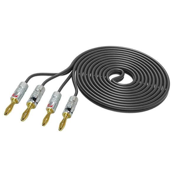 2x Hi-end 10ft 12 Gauge Hifi Speaker Cable Wire with 8pcs 4mm Banana Plugs