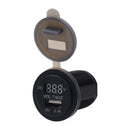 Car Boat Motorhome USB Charger Port+Voltmeter Dust Cap