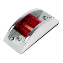 Red LED Side Marker Fender Light w/Chrome Bezel 12/24V Sealed Light Lens