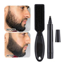 Double End Men Beard Growth Pen Shaping Pen Shaving Brush Kit (Dark Brown)